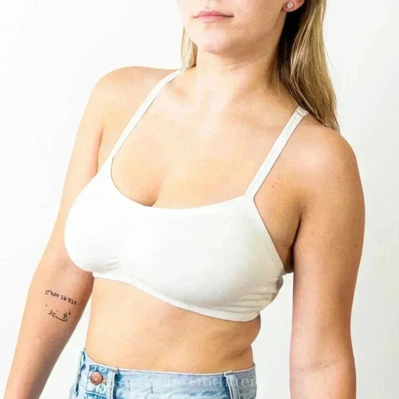 White Frilly Lace Racerback Bralette - Picture 2 of 4